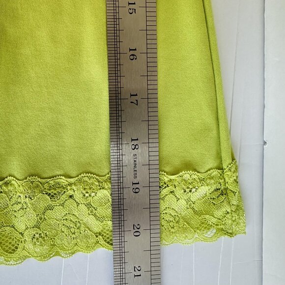 Fashion Bug Tank Top Cami Womens 1X Lace Trim Adjustable Straps Chartreuse Y2K - Picture 10 of 11